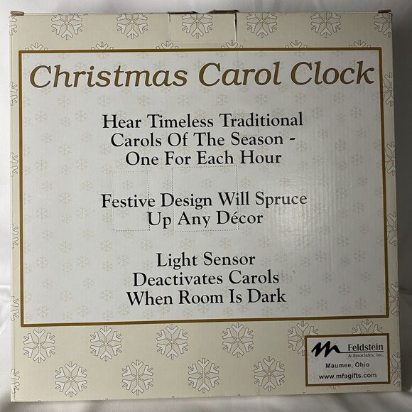 Vtg Feldstein Christmas Carol Wall Clock Snowman Family Large 13.5” Musical NIB - Picture 6 of 8